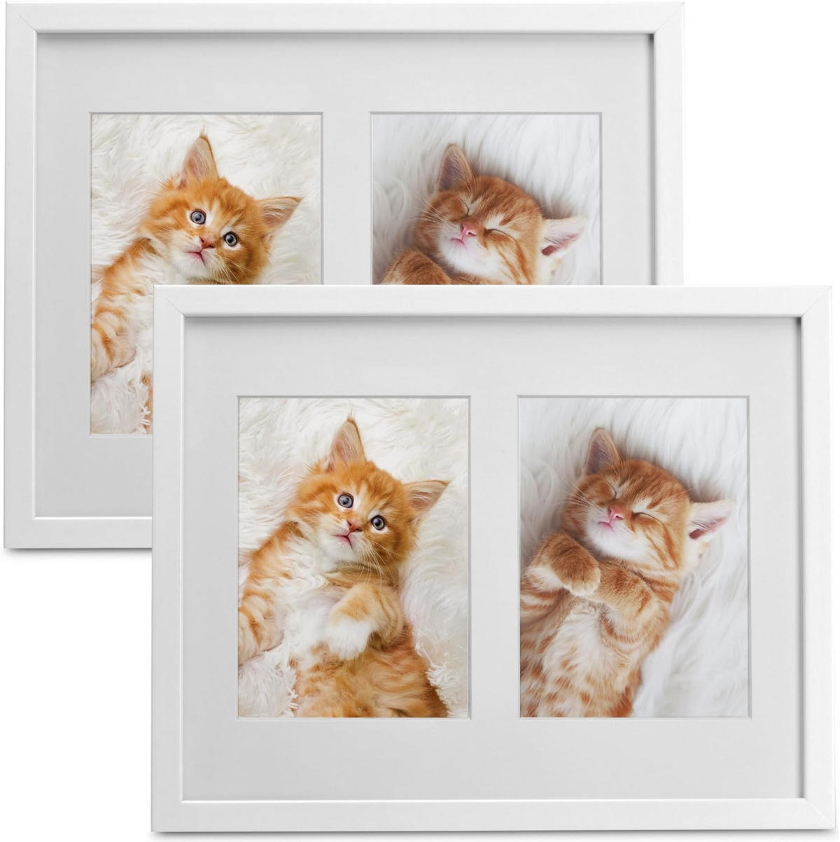 BILDERRAHMEN Galeria 13x18cm Weiß (2tlg) - Weiß, Holzwerkstoff (30/2/37cm) - BoMoe