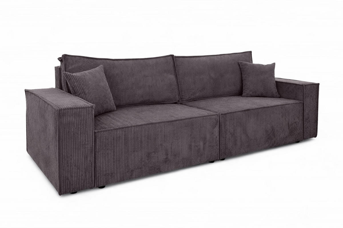SOFA Mit Schlaffunktion Und Bettkasten, Cordstoff Poso, Dunkelgrau, BEST SCORNER - Dunkelgrau, Holz (245/83/90cm) - Kaiser Möbel