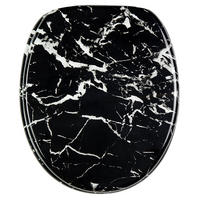 WC-SITZ Absenkautomatik Marmor Schwarz - Schwarz, Holzwerkstoff (38/6/47cm) - Sanilo