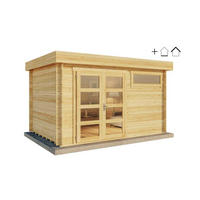 GARTENHAUS Komplettset - Leandro - Pinienfarben, Holz (394/217/268cm) - Alpholz