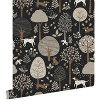 TAPETE Hunde 50 x 900 cm - Schwarz, Papier (50/0.1cm) - ESTAhome