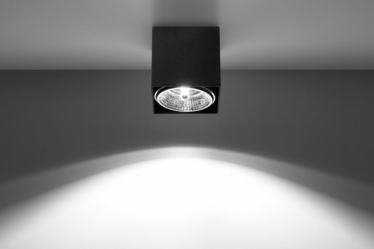 DECKENLEUCHTE Aluminium Schwarz Würfel - Schwarz, Metall (12/12/11cm) - Sollux Lighting