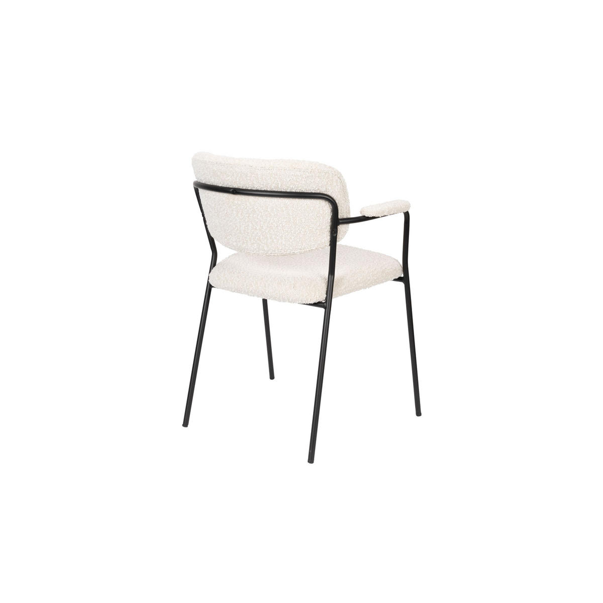 ESSZIMMERSTUHL Jolien Schwarz/ Bouclé - 2 er Set - Weiß, Textil (61/78/56cm) - Housecraft Living