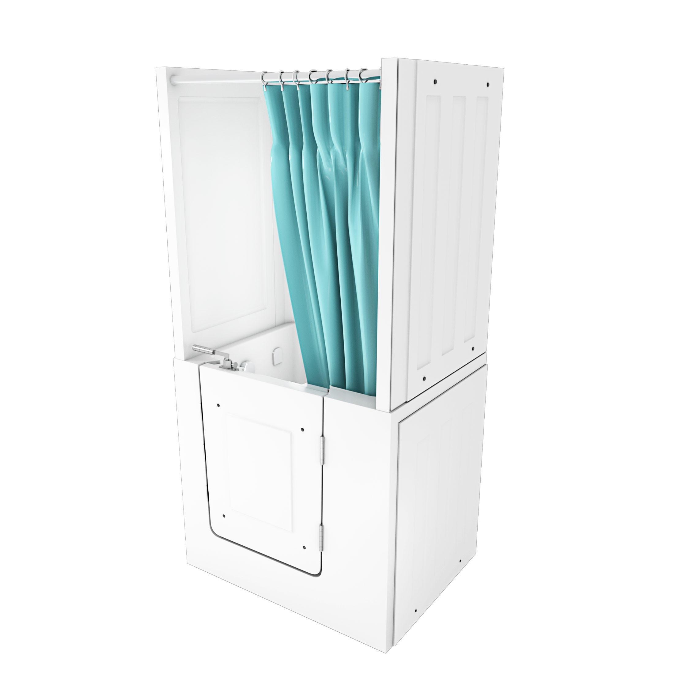 SENIORENDUSCHE Wanne mit Tür S02D-TH-A-R 78x100x205cm - Weiß, Glas/Kunststoff (78/100/205cm) - AcquaVapore by Sandra Jentho