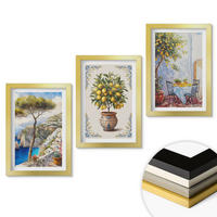 WANDBILDER 3er Set - 20x30 cm Goldrahmen - Tisch aus Zitronenbaum - Goldfarben, Kunststoff (20/30cm) - ArtPrintCave