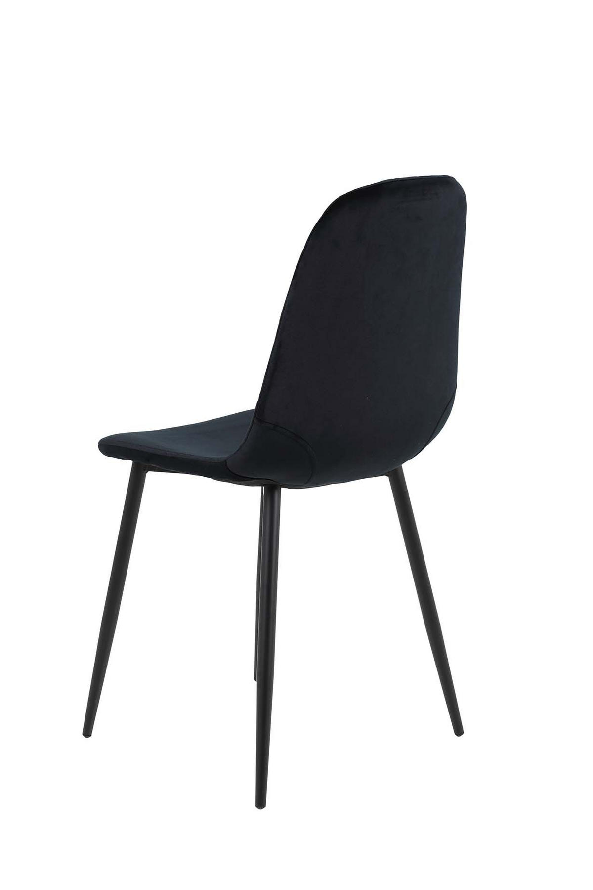 SCHALENSTUHL-SET 2 Stück Mira - Samtvelour Schwarz - Schwarz, Textil/Metall (44/89/53.5cm) - Hela Vertriebs GmbH