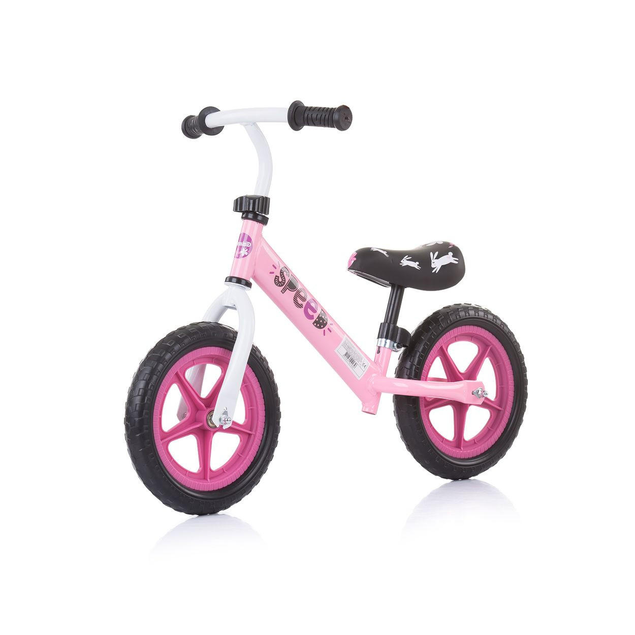 LAUFRAD Speed pink 12 Zoll, Gummigriff, Lenkstange Sitz höhenverstellbar - Pink, Metall (77/40/59cm) - Chipolino