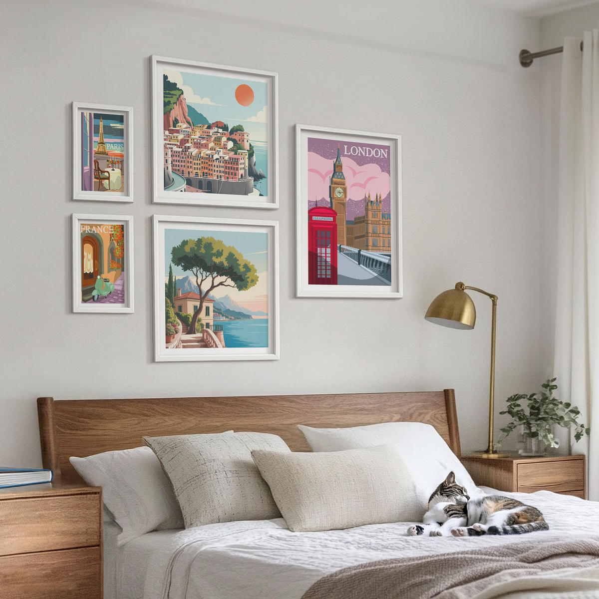 BILDER SET 5er Set - 50x50 cm & 20x30 cm & 40x60 cm Weißer Rahmen - Obstposter Zitronen Orangen - Weiß, Kunststoff (40/60cm) - TULUP