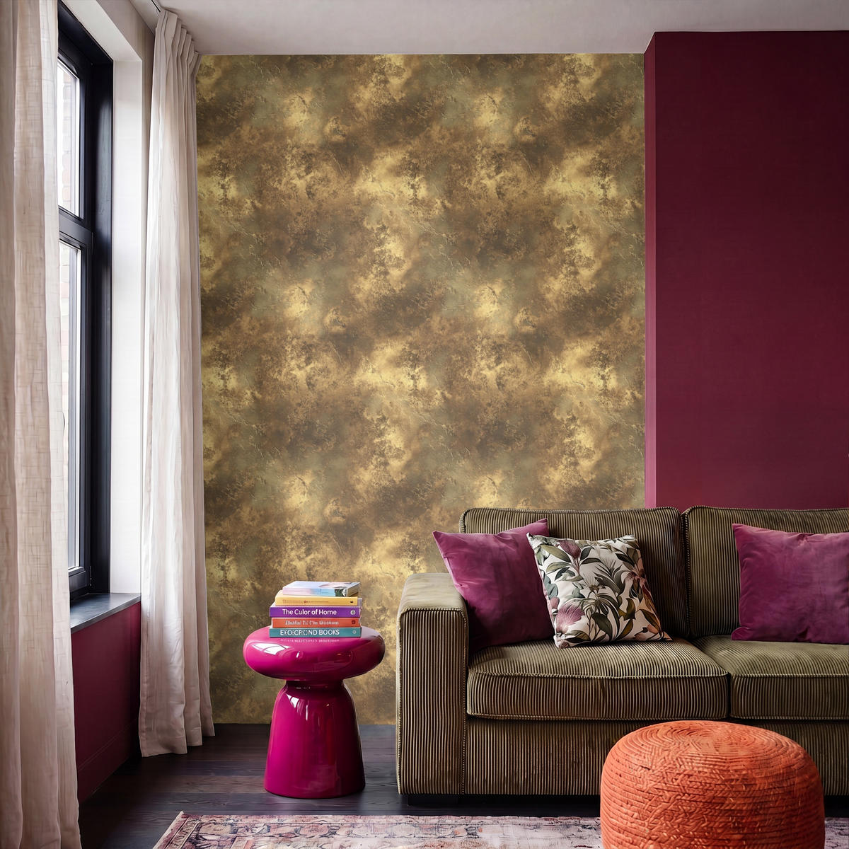 TAPETE - Antik - Metallic-Look - Gold - 200x300 cm - Messingfarben, Papier (200/300cm) - OnlyWow