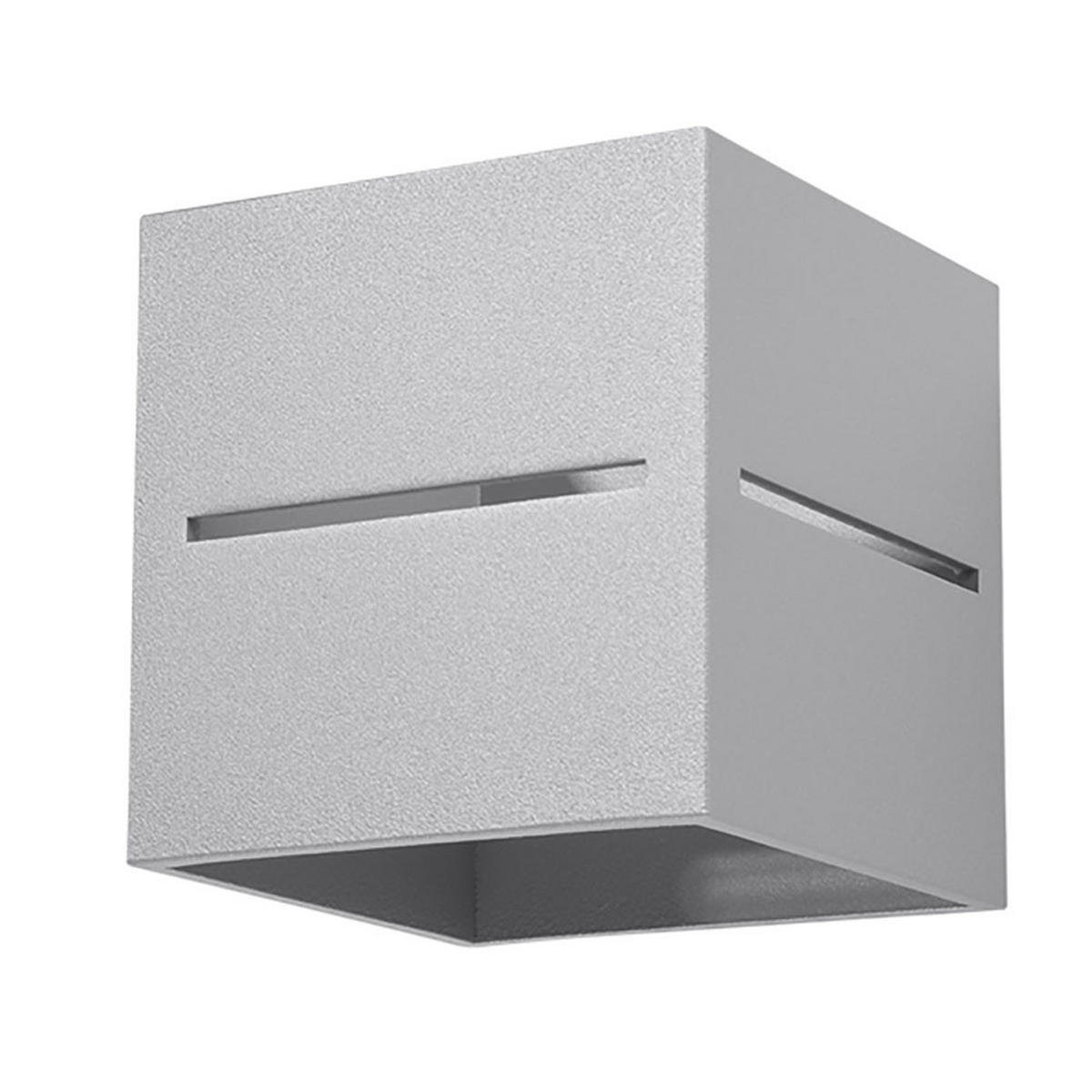 WANDLEUCHTE Aluminium Grau Up & Down - Grau, Metall (10/12/10cm)