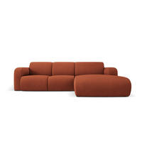 ECKSOFA rechts Molino aus strukturiertem Stoff orange 4 Sitzplätze - Orange, Textil (170/250cm) - Micadoni