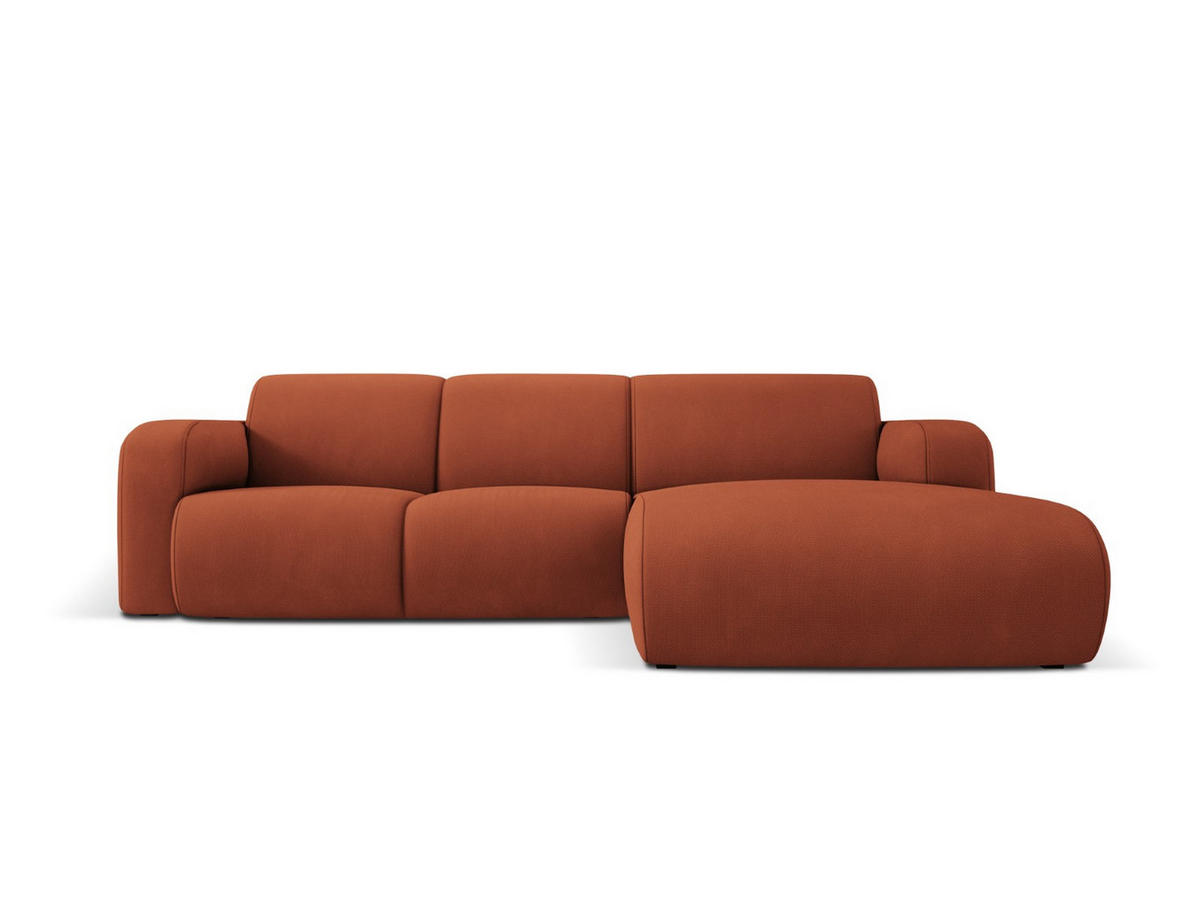 ECKSOFA rechts Molino aus strukturiertem Stoff orange 4 Sitzplätze - Orange, Textil (170/250cm) - Micadoni