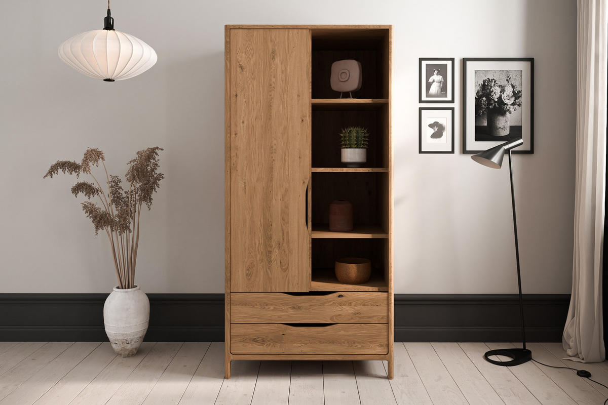 KLEIDERSCHRANK PAUL Wildeiche - Wildeiche, Holz (95/188/60cm) - byoak