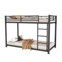 ETAGENBETT 90/200 cm aus Metall mit 26 cm hohen Sicherheitsleisten Schwarz - Schwarz, Metall (90/200cm) - Modenvie