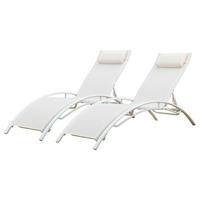 LIEGESTÜHLE Galapagos Weiß 2er-Set - Weiß, Metall (63/82/173.5cm) - Happy Garden