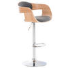 BARHOCKER Stoff natura/hellgrau - Eukalyptusholzfarben/Hellgrau, Textil/Metall (50/88/48cm) - CLP
