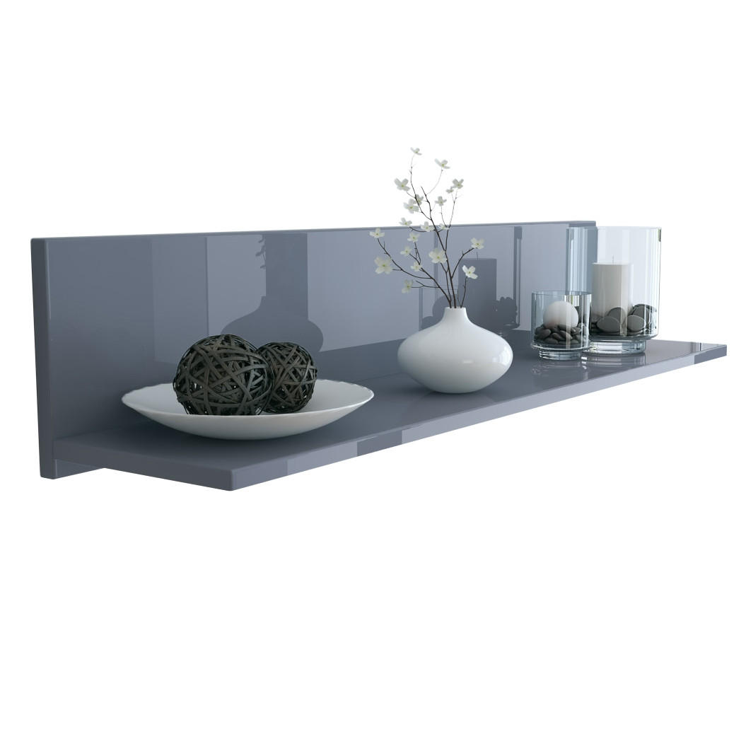WANDREGAL Skadu Grau Hochglanz - Grau, Holzwerkstoff (97.5/18.5/18.5cm) - Vladon