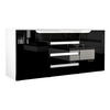 SIDEBOARD Sintra Schwarz Hochglanz / Weiß Hochglanz - Schwarz Hochglanz, Holzwerkstoff (139/72/35cm) - Vladon