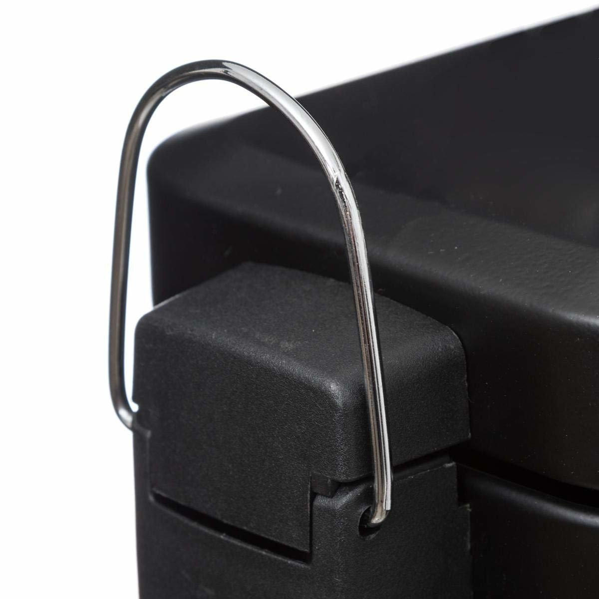 BADEZIMMER-MÜLLEIMER aus Metall in schwarz matt 5 l 14,5/28,2/30,5 cm - Schwarz, Metall (28.2/30.5/14.5cm) - 5five Simply Smart
