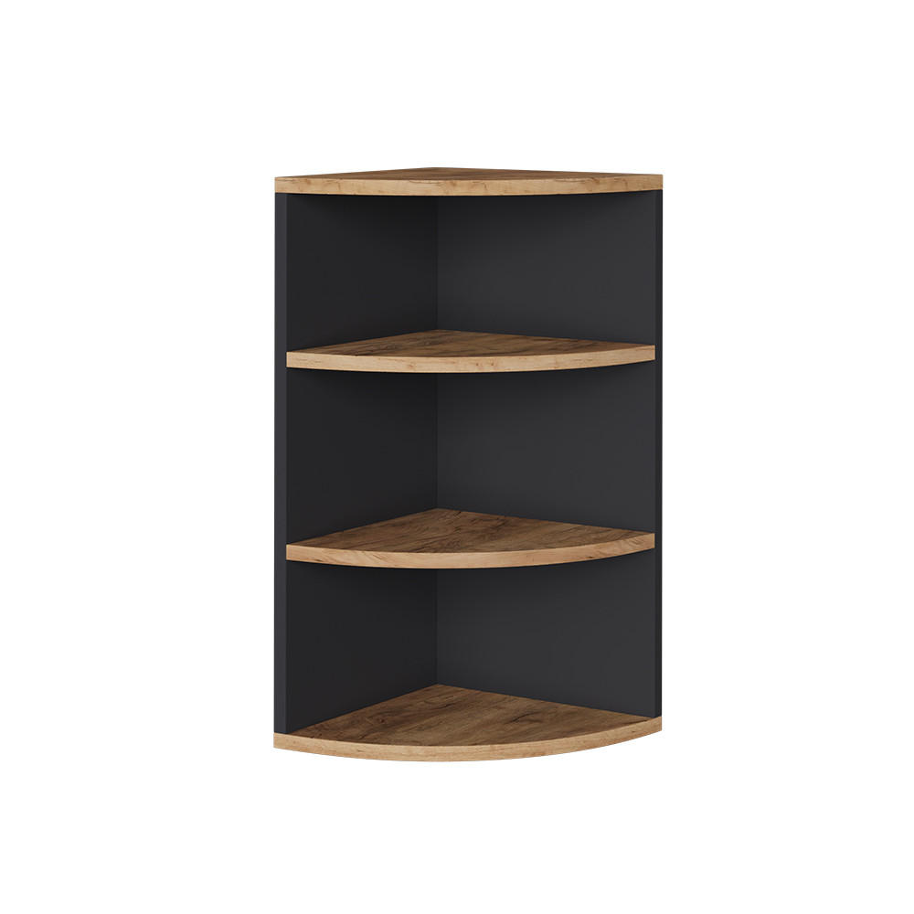 ECKREGAL Ecki Anthrazit/Goldkraft Eiche 30 x 60 cm - Honigeiche/Anthrazit, Holzwerkstoff (30/60/30cm) - Vicco