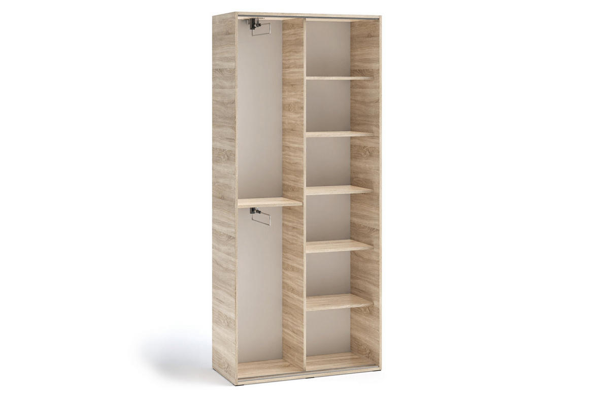 GARDEROBENSCHRANK BENVENO 90/21040 Modern Garderobenschrank Sonoma Eiche - Sonoma Eiche, Holzwerkstoff (90/210/40cm) - MASSENO