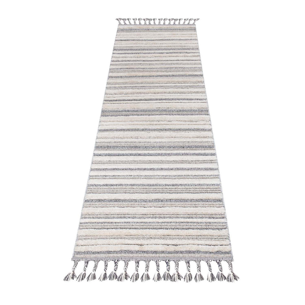 KURZFLOR-TEPPICH Valencia 807 Graublau/ Creme 80x300 cm - Blau/Creme, Textil (80/300cm) - carpet city