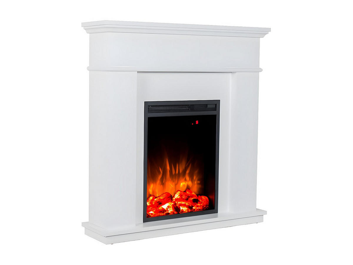 KAMIN - 98 x 24 - glas - weiß Vesuvia - Weiß, Glas (98/102.5/24cm) - Vente-Unique