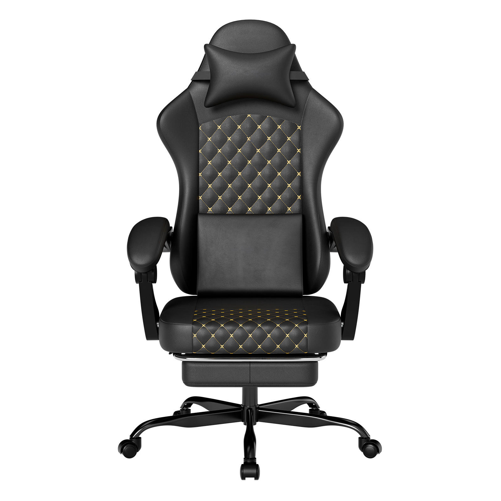 GAMINGSTUHL ergonomisch verstellbar Leder Black - Schwarz, Kunststoff (63/120.5/58.5cm) - Meubliv