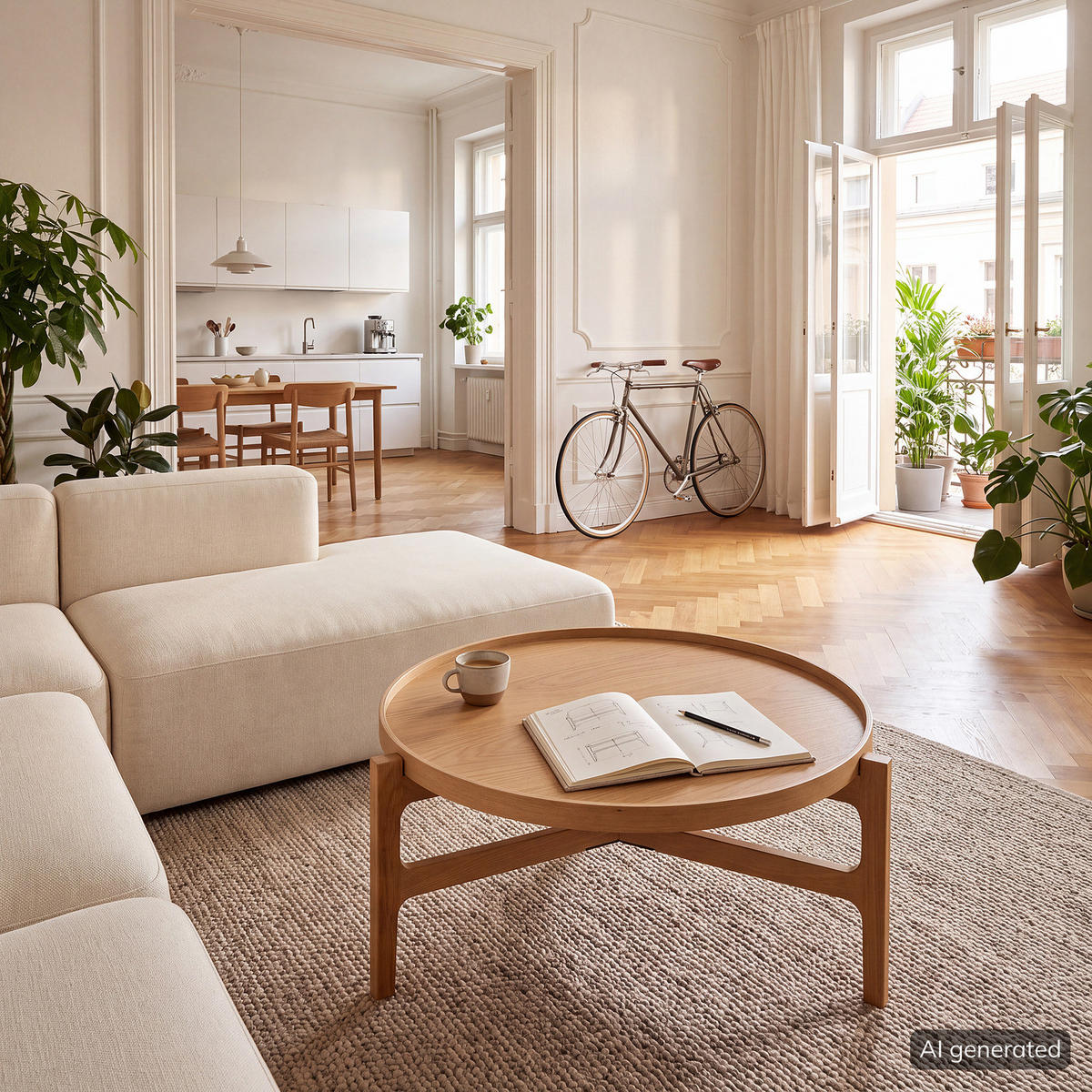 COUCHTISCH - Echtholzfurnier - Eiche - Braun, Holzwerkstoff (74/74/33cm) - home24
