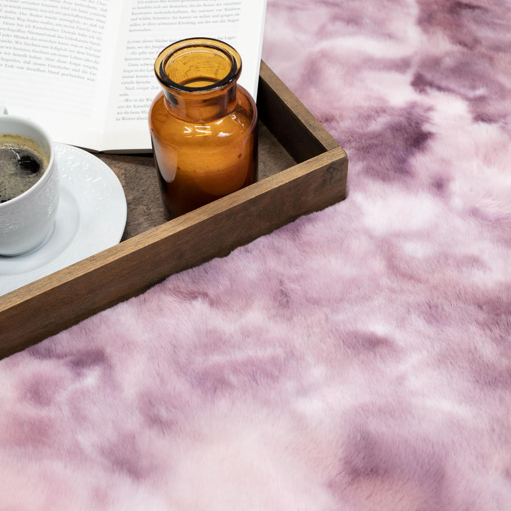 Thumbnail - carpet city Hochflor-Teppich, Rosa, Textil, Uni, Rechteckig, 200x290 cm, Oeko-Tex® Standard 100, für Fußbodenheizung gee...