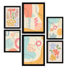 POSTER Set Mit 6 Crasis Rahmen In Blume Zusammenfassung A3 & A4 Schwarzer Rahmen - Schwarz, Papier (29/3cm) - Nacnic