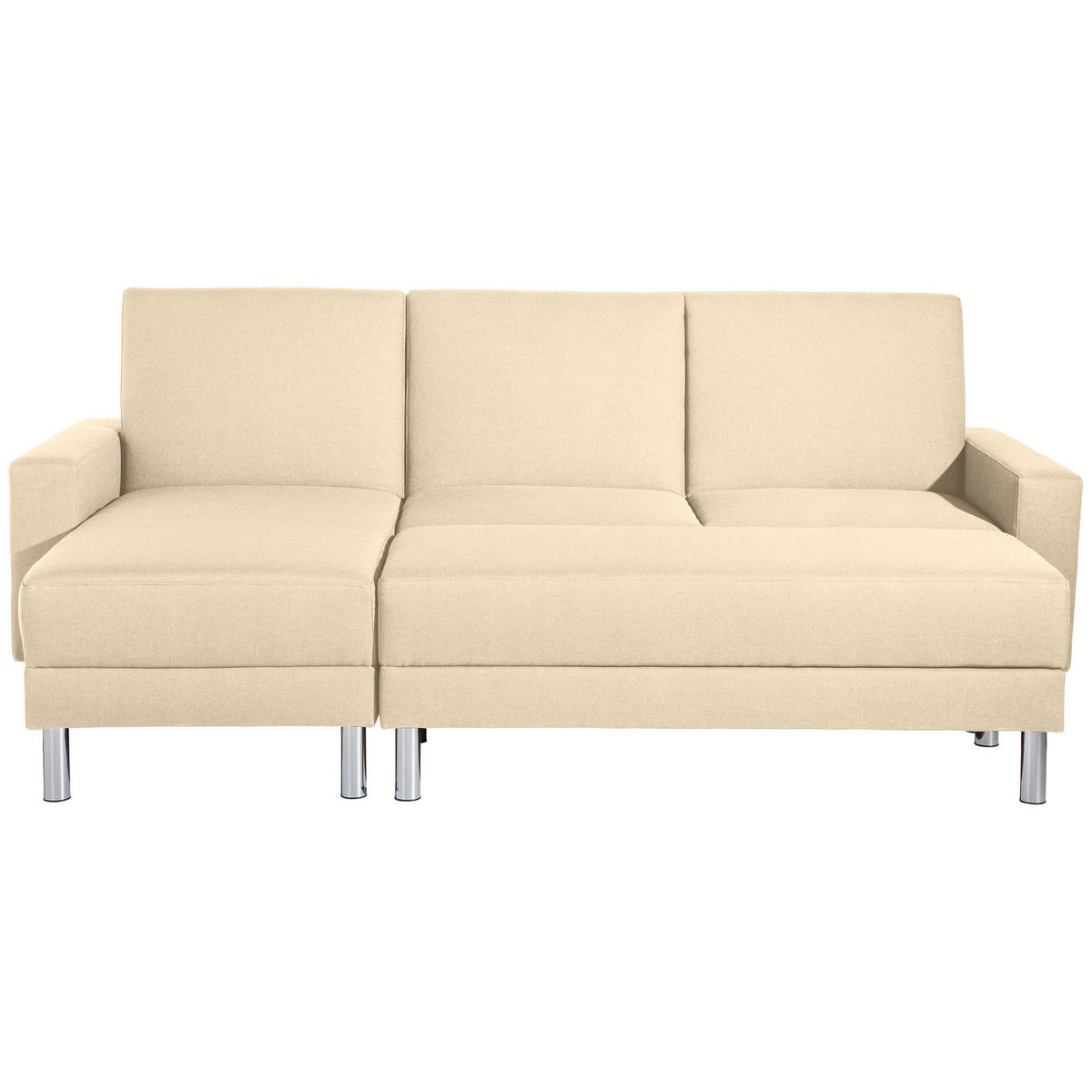 FUNKTIONSSOFA mit Hocker Katryna Flachgewebe beige - Beige, Kunststoff (144/92/230cm) - 58aufmkessel