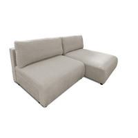 ECKSOFA Sora mit Schlaffunktion, Bettkasten und extra tiefer Komfortzone aus hochwertigem Taupe Strukturstoff - Taupe/Schwarz, Holz/Kunststoff (200/140cm) - S-Style