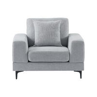 SESSEL mit gerader Rückenlehne - 1 Person - Stoff - Hellgrau - - Hellgrau, Textil (107/82/89cm) - Vente-Unique