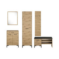 GARDEROBE Nevio Artisan Eiche 5-teilig - Eiche Artisan/Braun, Holz/Holzwerkstoff (230/200/34cm) - Feldmann-Wohnen