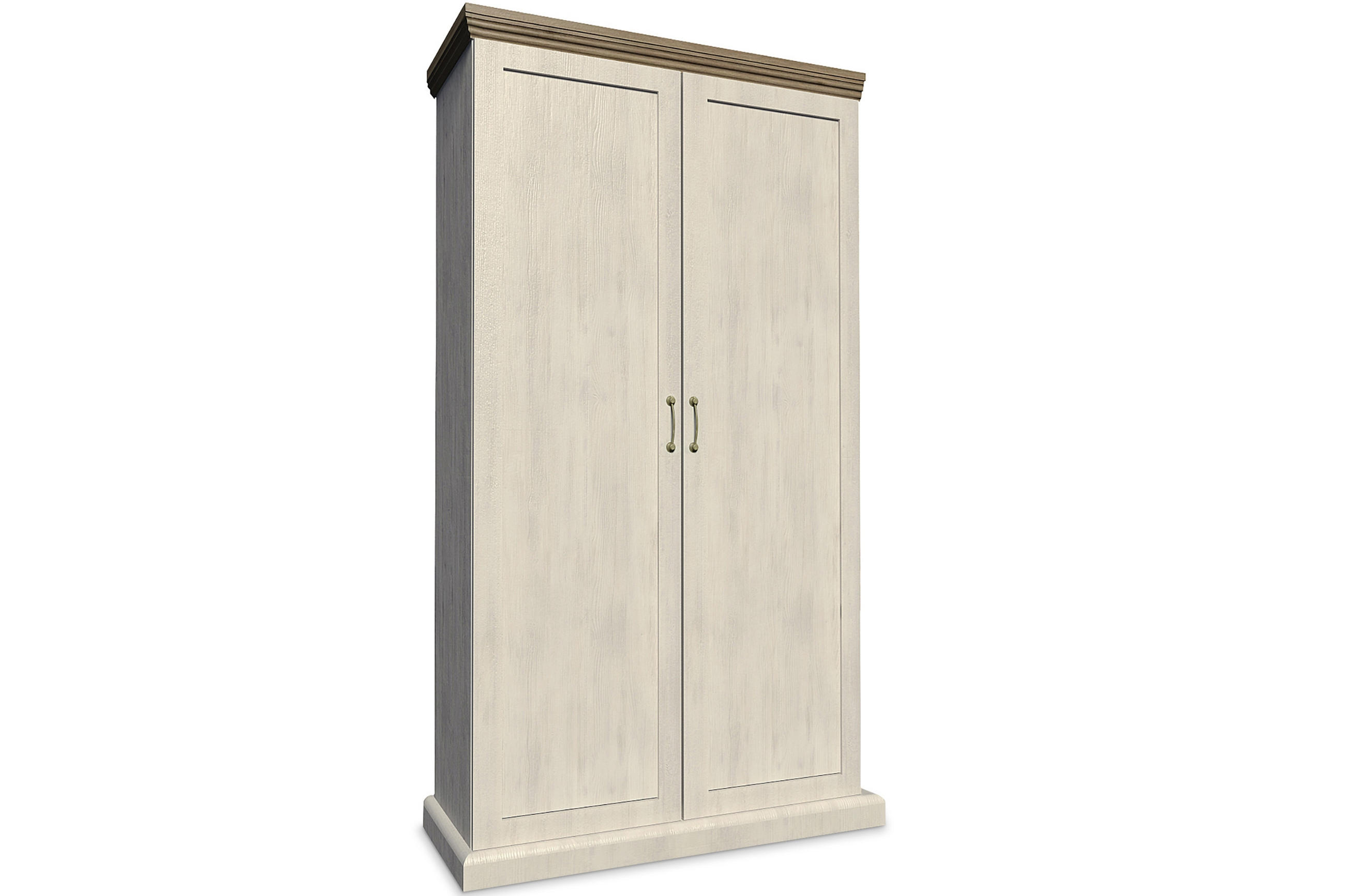 KLEIDERSCHRANK ARVEN mit Kleiderstange, Cremeweiß - Eichefarben/Creme, Holz (97/187/49cm) - KONSIMO®