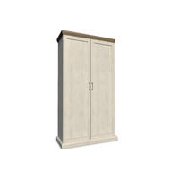 KLEIDERSCHRANK ARVEN mit Kleiderstange, Cremeweiß - Eichefarben/Creme, Holz (97/187/49cm) - KONSIMO®