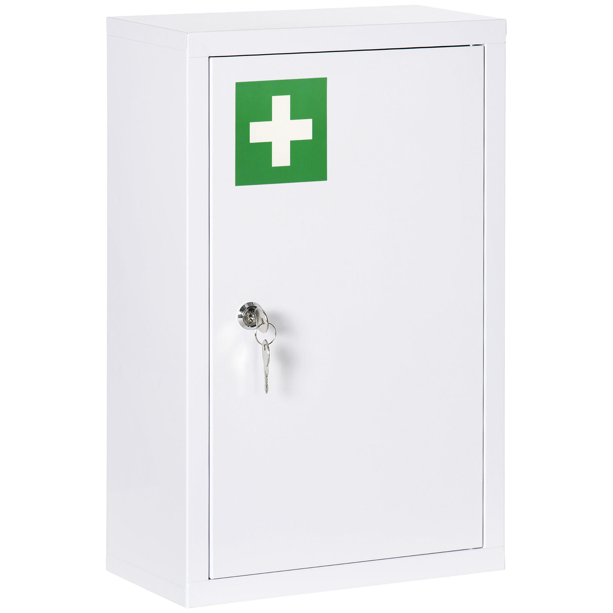 MEDIZINSCHRANK, mit 3 Schichten, Stahl, Weiß, 30 x 14 x 46 cm - Weiß, Metall (14/46/30cm) - Kleankin
