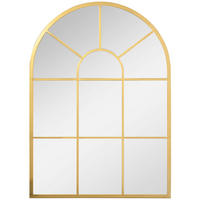 WANDSPIEGEL Fensterspiegel 70 x 50cm Flurspiegel mit Metallrahmen Gold - Goldfarben, Glas/Metall (2/50/70cm) - HOMCOM