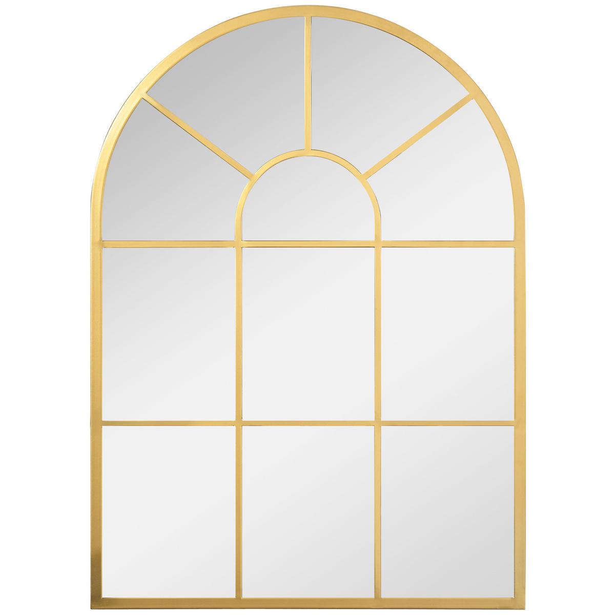WANDSPIEGEL Fensterspiegel 70 x 50cm Flurspiegel mit Metallrahmen Gold - Goldfarben, Glas/Metall (2/50/70cm) - HOMCOM