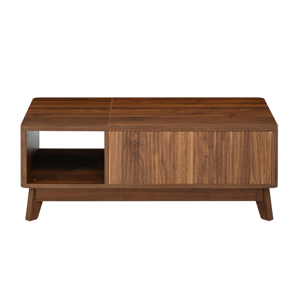 COUCHTISCH aus MDF 95x48x50 cm in Walnutfarben mit Hubfunktion & Stauraum - Walnussfarben, Holzwerkstoff (95/48/50cm) - Modfu