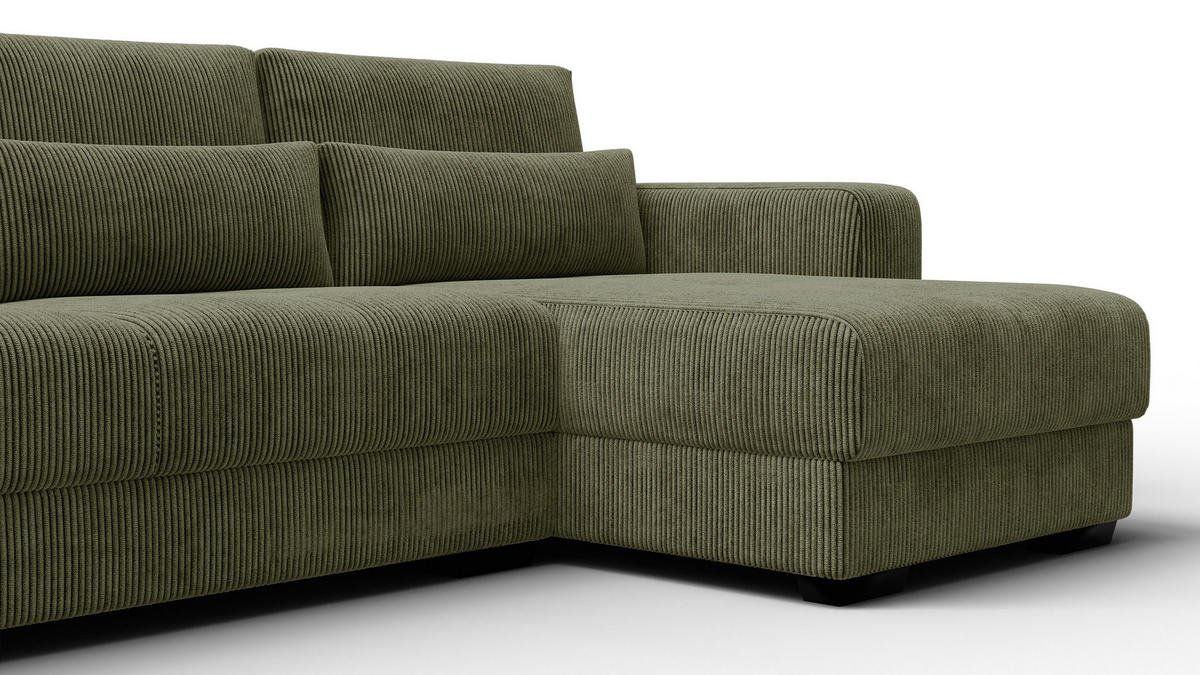 ECKSOFA OLI 4-Sitzer rechts, olivgrün - Olivgrün, Holz/Textil (295/172cm) - Courtois Laville