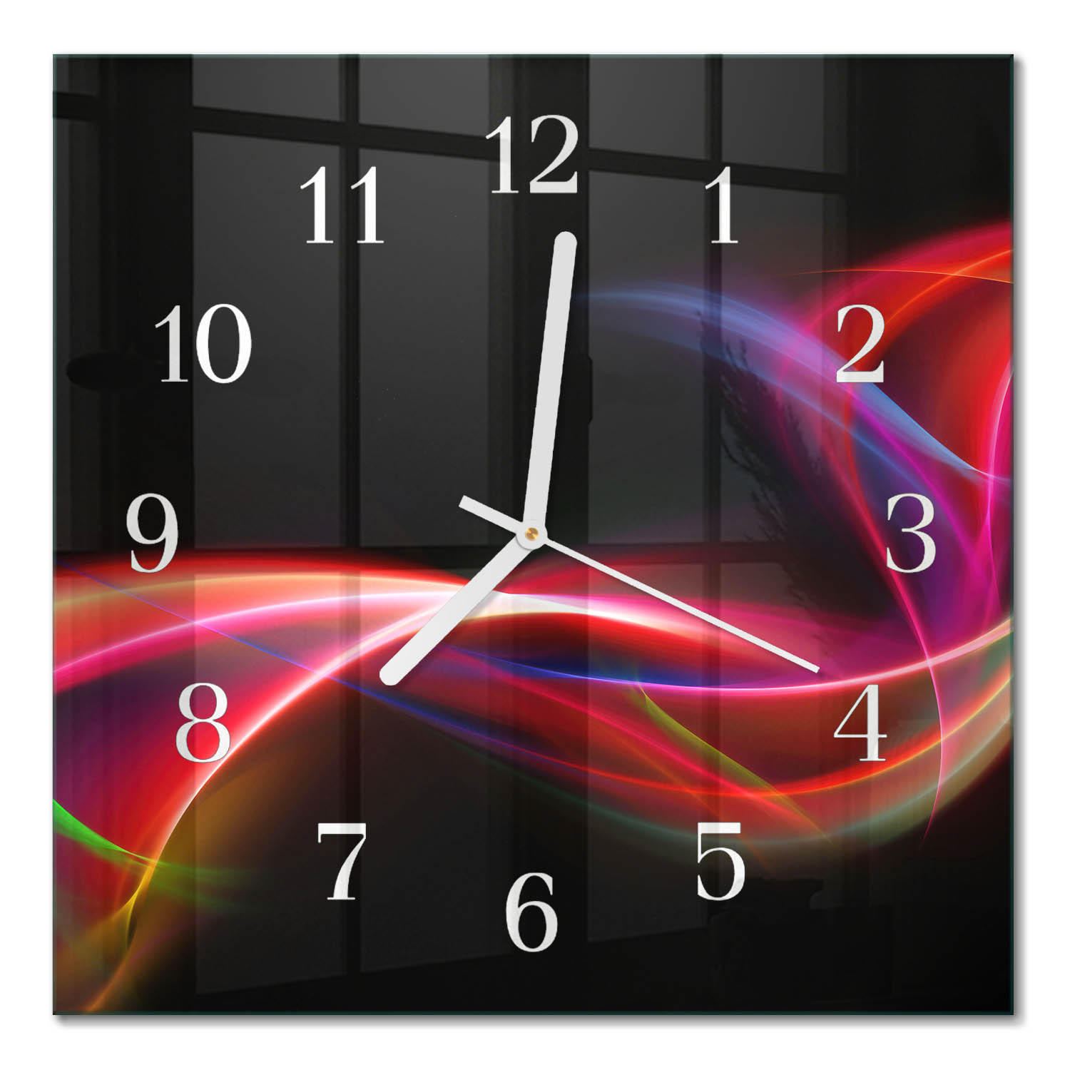 WANDUHR 30x30 cm - Abstrakte Linien - Schwarz, Glas (30/30/0.4cm) - TULUP