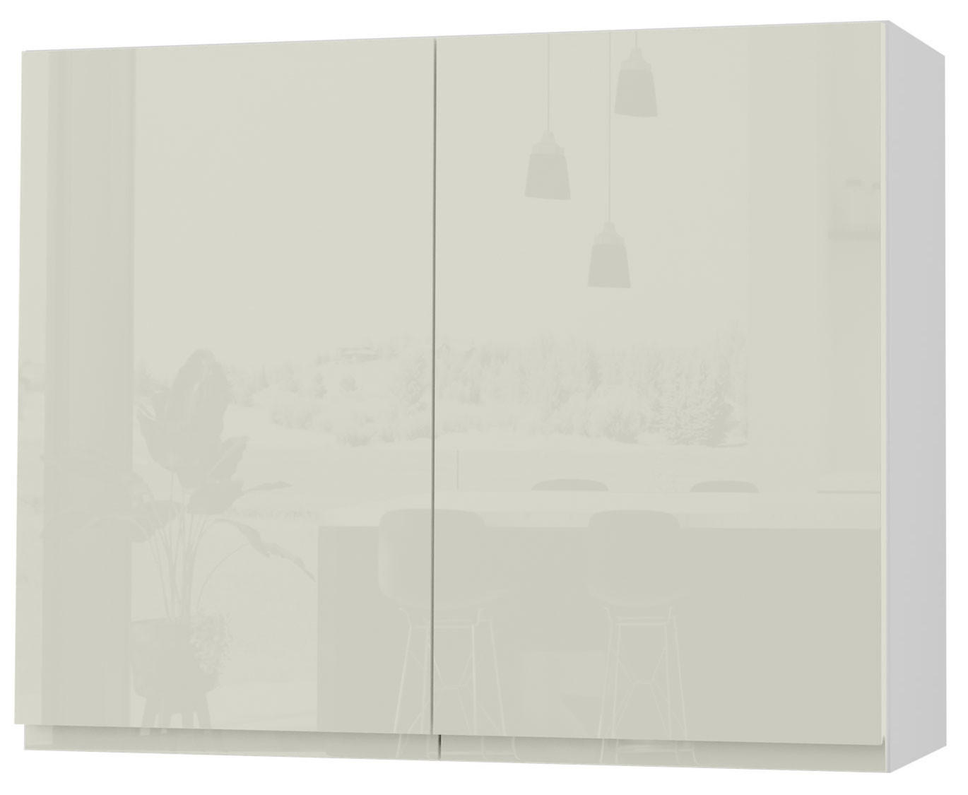 HÄNGESCHRANK Florence W3/90 X / X 90 / 32,5 / 72cm - Weiß Hochglanz/Weiß, Holz/Holzwerkstoff (90/72/32.5cm) - Feldmann-Wohnen