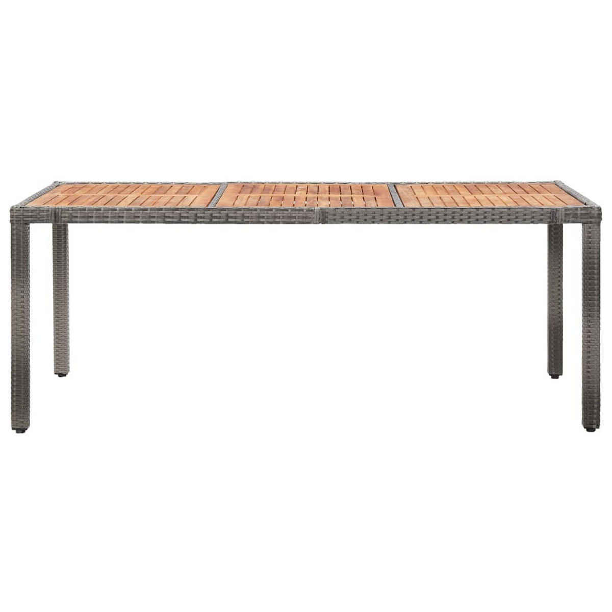 GARTEN-ESSGRUPPE 9-teilig Mit Auflagen Poly Rattan Grau - Dunkelgrau/Grau, Kunststoff/Textil - vidaXL