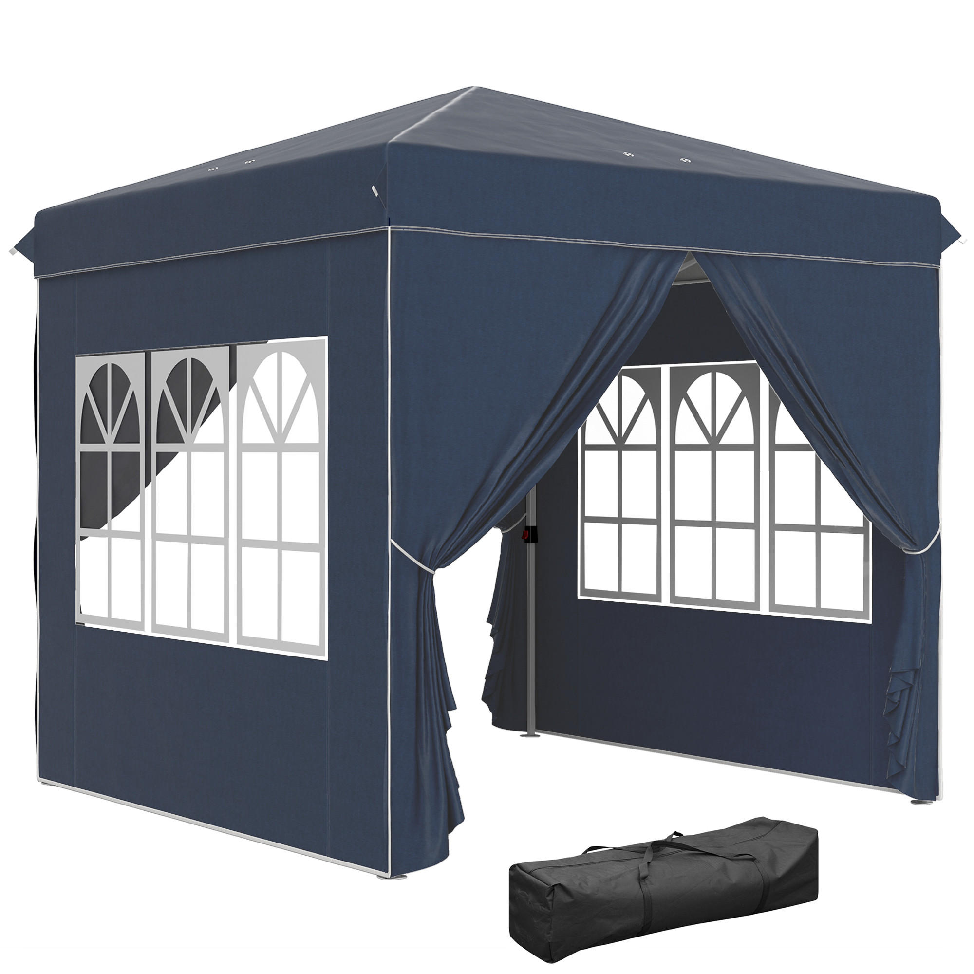 PAVILLON 2,5x2,5 cm - Blau, Metall (248/270/248cm) - Outsunny
