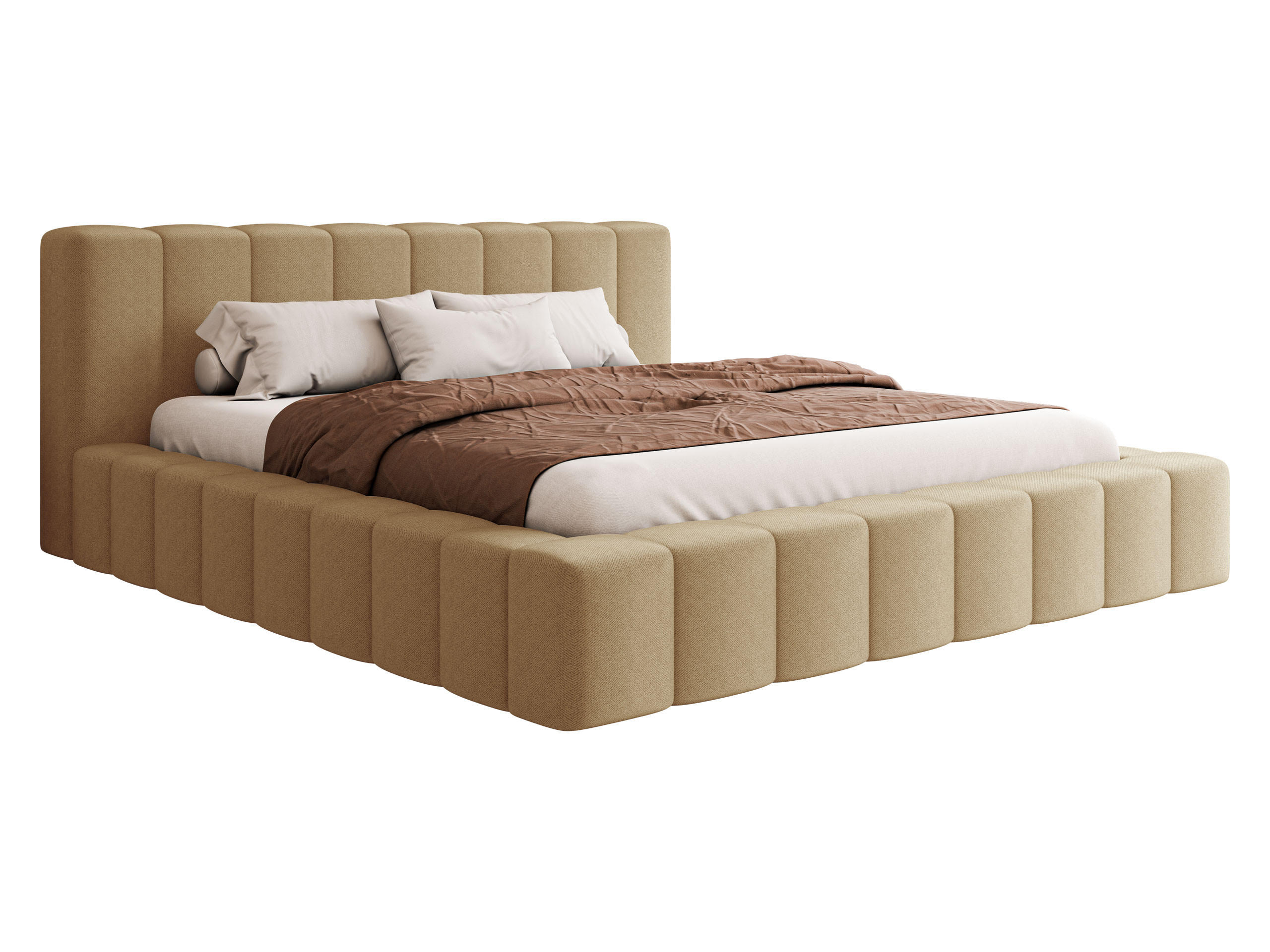 POLSTERBETT Makira - Beige, Holz/Holzwerkstoff (200/200cm) - MIRJAN24