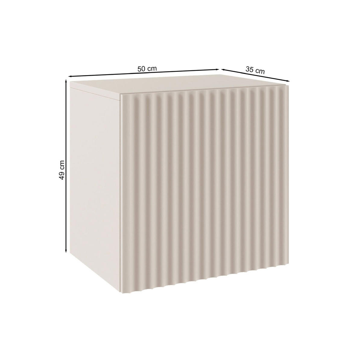 NACHTTISCH Sunds Kaschmirbeige 50 cm - Beige, Holzwerkstoff (50/49/35cm) - Selsey