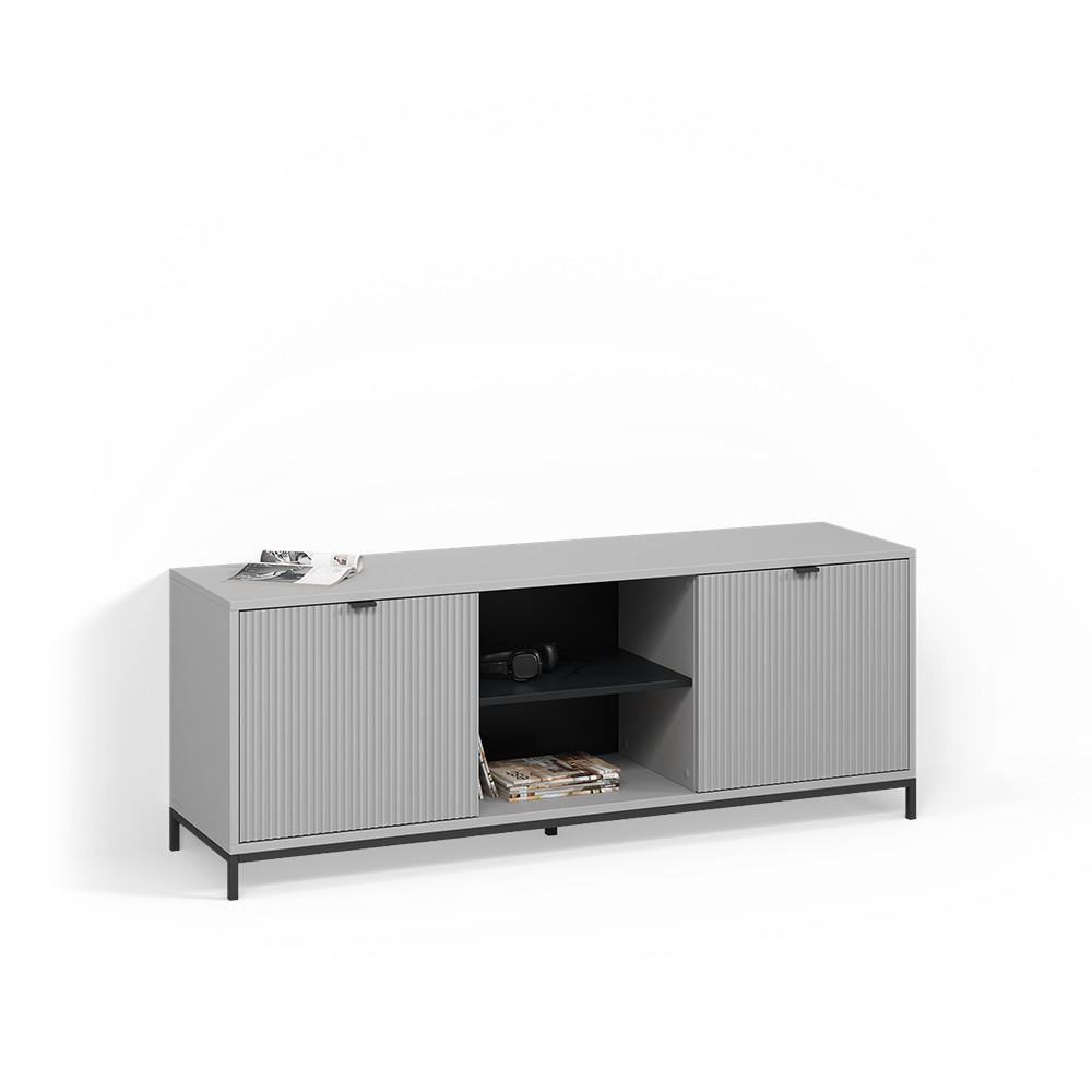 Livinity® NÍZKÝ NÁBYTEK POD TELEVIZI Aterno Šedá 150 x 60 cm se 2 dveřmi