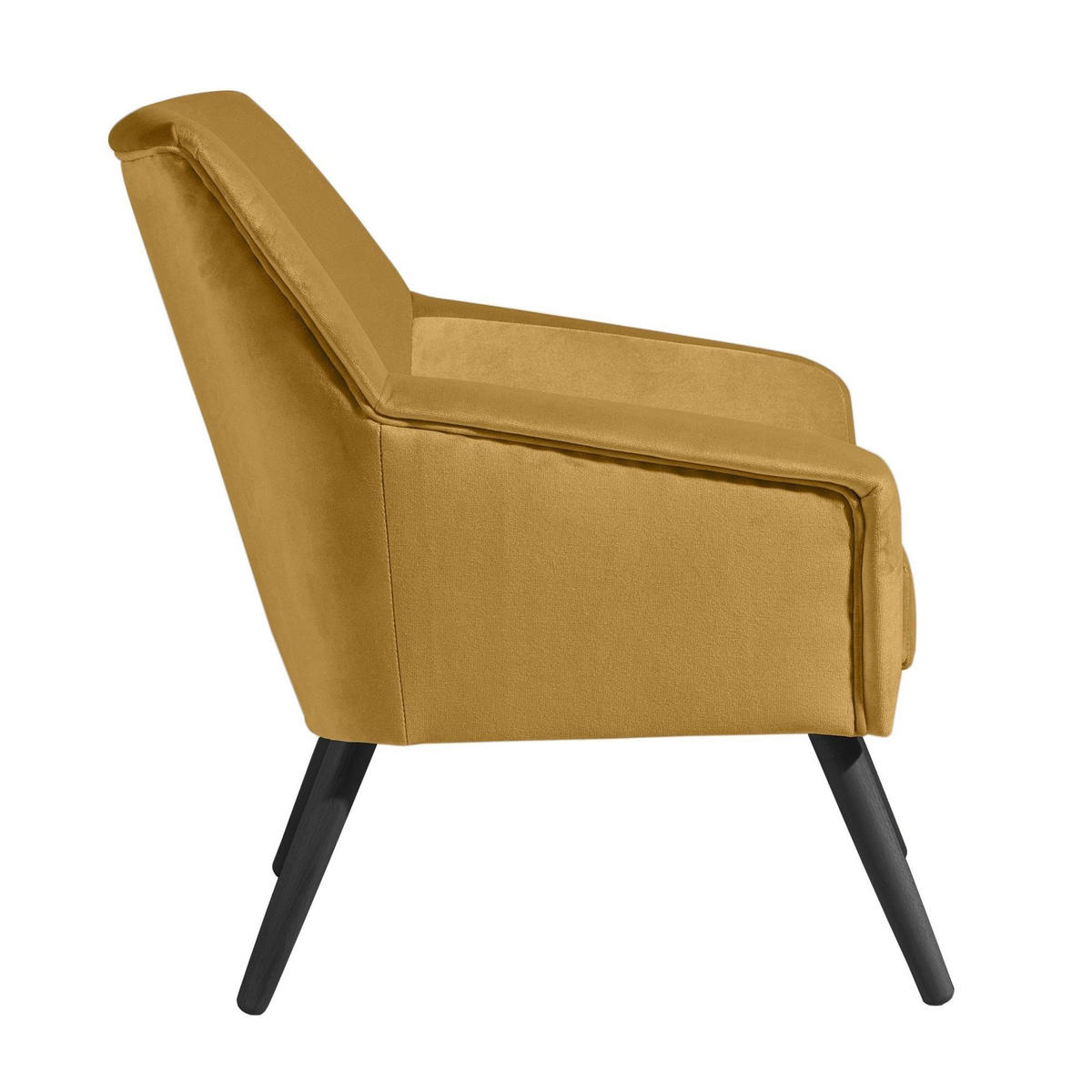 SESSEL Kachka Bezug Samtvelour Buche schwarz / mais - Currygelb/Buche Kolonial, Kunststoff (71/81/67cm) - 58aufmkessel